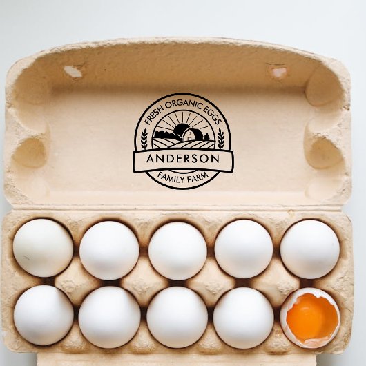 バーンファミリーファーム農家ラウンド装飾 セルフインキングスタンプ