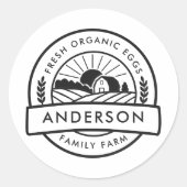バーンファミリーファーム農家ラウンド装飾 ラウンドシール (正面)