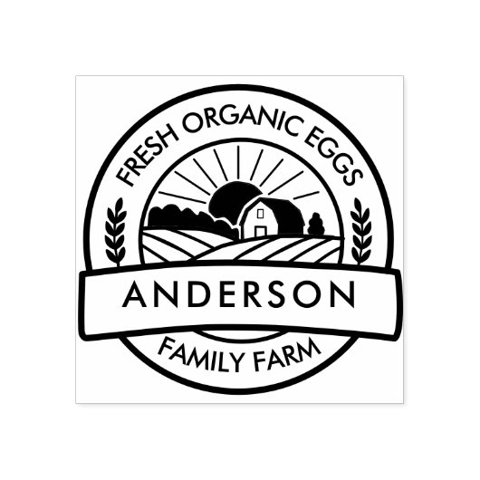 バーンファミリーファーム農家ラウンド装飾 ラバースタンプ (インプリント)