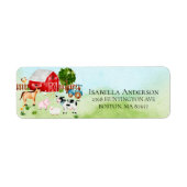 バーンファームアニマルズベビーシャワー住所 シール (正面)