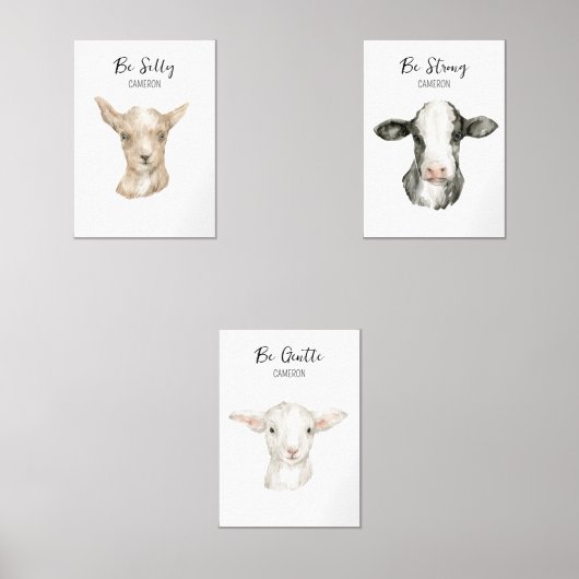 バーンファーム子供部屋動物パーソナライズされた文字名 (正面)