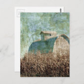 バーンフィールドとコーンフィールドの収穫時間に近い ポストカード (正面/裏面)