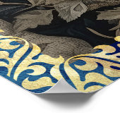 バーンフクロウインアナイトフォレストウィリアム・モリススタイル ポスター (角)