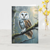 バーンフクロウズインザフォレスト誕生日 カード (黄色い花)