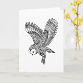 バーンフクロウバードデザイン カード (黄色い花)