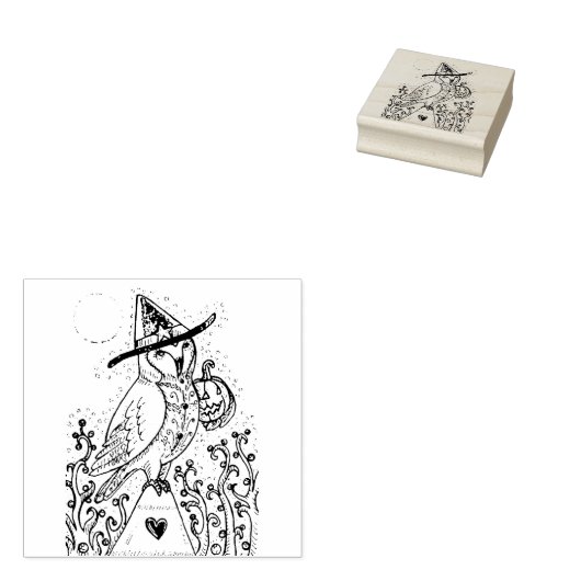 バーンフクロウフォークアート、ハロウィーンゴムスタンプ ラバースタンプ (押印)