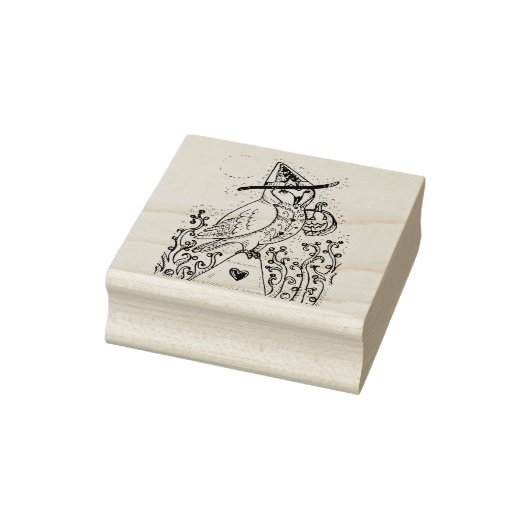 バーンフクロウフォークアート、ハロウィーンゴムスタンプ ラバースタンプ (スタンプ)