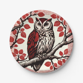 バーンフクロウ自然愛好家フクロムズツリーアースデイ ペーパープレート