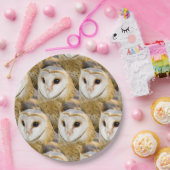 バーンフクロウ顔 ペーパープレート (パーティー)