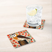 バーンフクロウ スクエアペーパーコースター (インサイチュ)