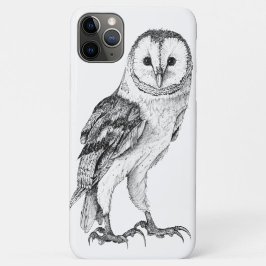 バーンフクロウ – スケッチインブラックペン Case-Mate iPhoneケース (裏面)