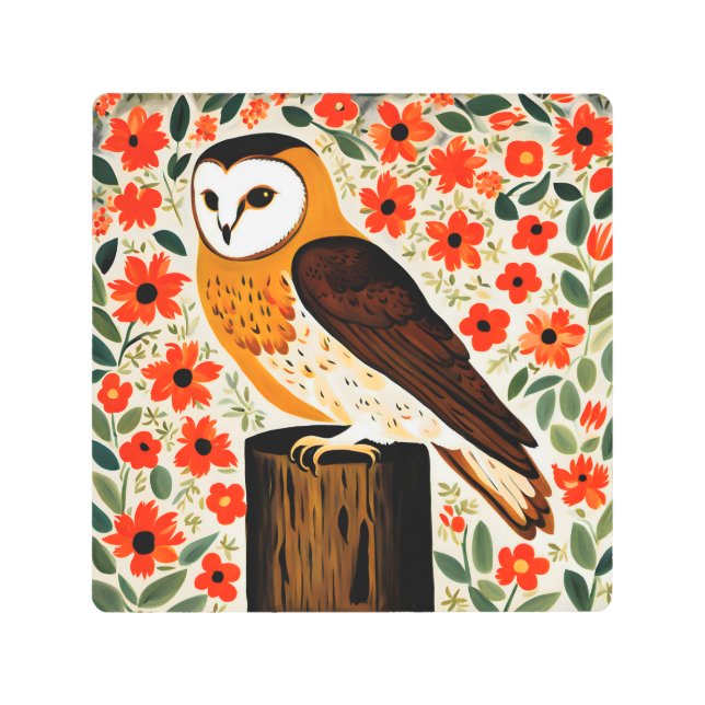 バーンフクロウ メタルプリント (正面)