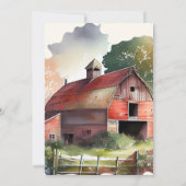 バーンフレンドリー素朴グサンクスギビングのディナー 招待状 (裏面)