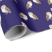 バーンフールワイルドライフパターン(の模様が)あるをテーマにしたネイビーブルー ラッピングペーパー (ロールコーナー)