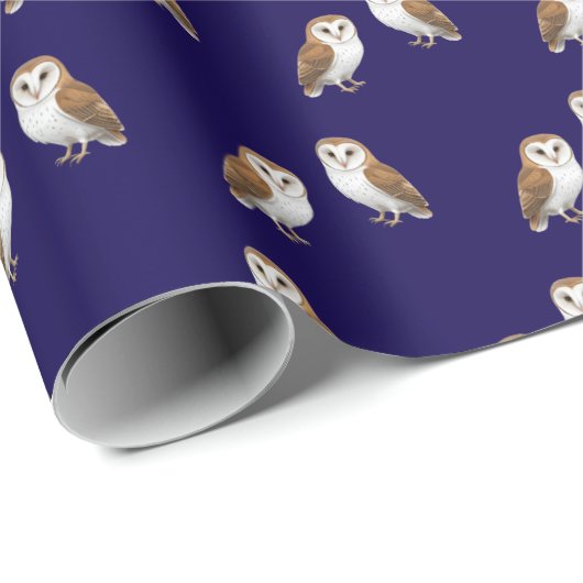 バーンフールワイルドライフパターン(の模様が)あるをテーマにしたネイビーブルー ラッピングペーパー (ロールコーナー)