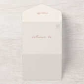 バーンフ素朴ァー結婚ムのミュートされた赤いQR オールインワン招待状 (外側)