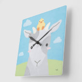 バーンブディ-ヤギ&ニック スクエア壁時計 (傾斜)