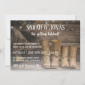 バーンブーツカウボーイ素朴ウェスタン結婚ズ 招待状 (正面)