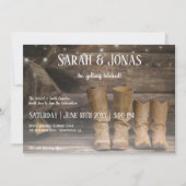 バーンブーツカウボーイ素朴ウェスタン結婚ズ 招待状 (正面)