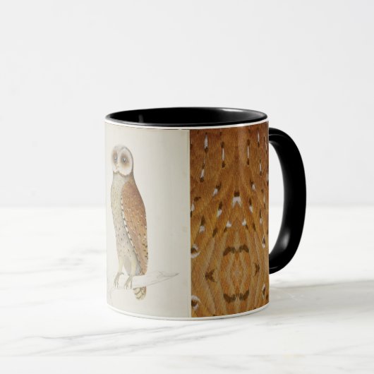 バーンベイフクロウ素朴なヴィンテージ自然イラストレーション マグカップ (正面右)