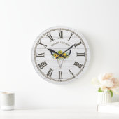 バーンホワ素朴イトウッドサンフラワーズスタッグサザンツ ラージ壁時計 (ホーム)