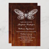 バーンボードバタフライ結婚式招待状 招待状 (正面/裏面)