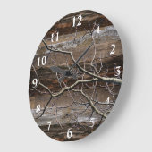 バーンボー素朴ドヴィンテージウッドツリーブランチ ラージ壁時計 (傾斜)