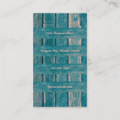 バーンボー素朴ドヴィンテージカントリーティール（緑がかった色）ウッドグレイン 名刺 (裏面)