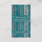 バーンボー素朴ドヴィンテージカントリーティール（緑がかった色）ウッドグレイン 名刺 (正面)