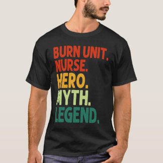 バーンユニット看護師ヒーロー伝説ヴィンテージBCUナース Tシャツ