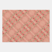 バーンレッドとコーラルギフトラップ ラッピングペーパーシート (正面3)