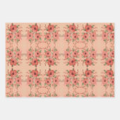 バーンレッドとコーラルギフトラップ ラッピングペーパーシート (正面2)