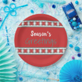 バーンレッドとティール（緑がかった色） ペーパープレート (パーティー)