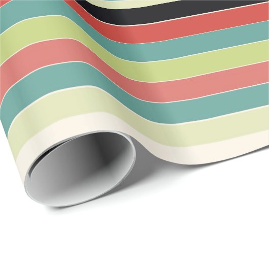 バーンレッドグリーンとティール（緑がかった色） ラッピングペーパー (ロールコーナー)