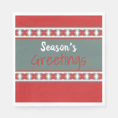 バーンレッドホリデーグリーティング紙ナプキンズティール（緑がかった色） スタンダードランチョンナプキン (正面)