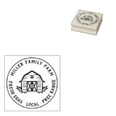 バーンロゴファミリーファームカスタムラウンドチキンエッグ ラバースタンプ (押印)