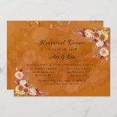 バーンントオレンジダリアフラワーリハーサルディナー 招待状 (正面/裏面)