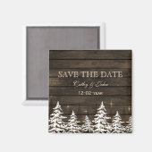 バーン素朴ウッドの松の木、冬は日付を除く マグネット (正面/裏面)