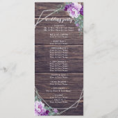 バーン素朴ウッドパープル&シルバーフローラズ結婚 プログラム (裏面)