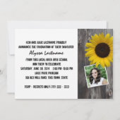 バーン素朴ウッド及びひまわり卒業 招待状 (裏面)