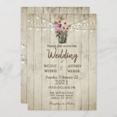 バーン素朴ズウッドメ結婚イソンジャー 招待状 (正面/裏面)