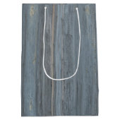 バーン素朴ボードとポインセチア~家族の写真 ミディアムペーパーバッグ (裏面)