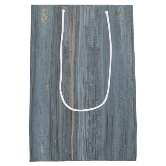 バーン素朴ボードとポインセチア~家族の写真 ミディアムペーパーバッグ (裏面)