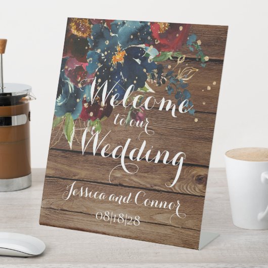 バーン素朴ボードブルゴーニュネービーウェルカ結婚ムズ 台座サイン (インサイチュ)