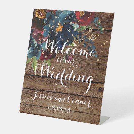 バーン素朴ボードブルゴーニュネービーウェルカ結婚ムズ 台座サイン (正面)