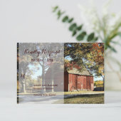 バーン素朴&ツリーズカントリーウエディングRSVPカード 出欠カード (スタンド正面)