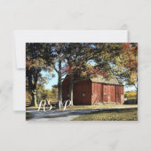 バーン素朴&ツリーズカントリーウエディングRSVPカード 出欠カード (裏面)