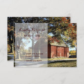 バーン素朴&ツリーズカントリーウエディングRSVPカード 出欠カード (正面/裏面)