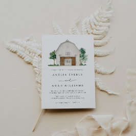 バーン結婚式招待状素朴ファームハ結婚ウス 招待状