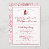 バーン結婚式招待状 招待状 (正面/裏面)